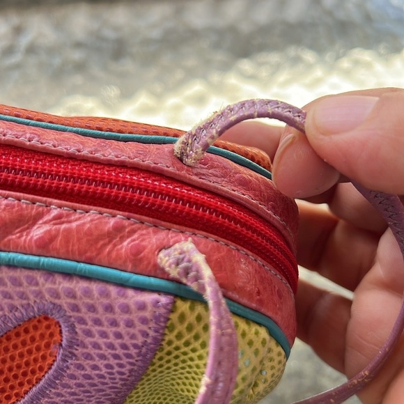 ✨ Vintage Sharif Multicolor Patchwork Leather Crossbody Bag Tassel Festival Boho - Picture 6 of 12